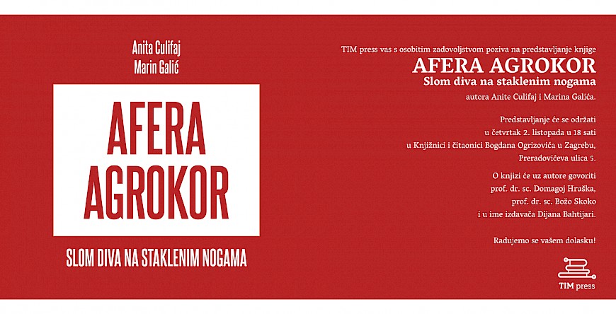 Predstavljanje knjige „Afera Agrokor. Slom diva na staklenim nogama“